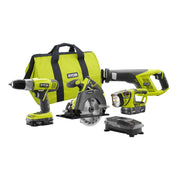 Ryobi P883 18-Volt ONE+ Lithium-Ion Cordless Super Combo Kit (4-Piece)